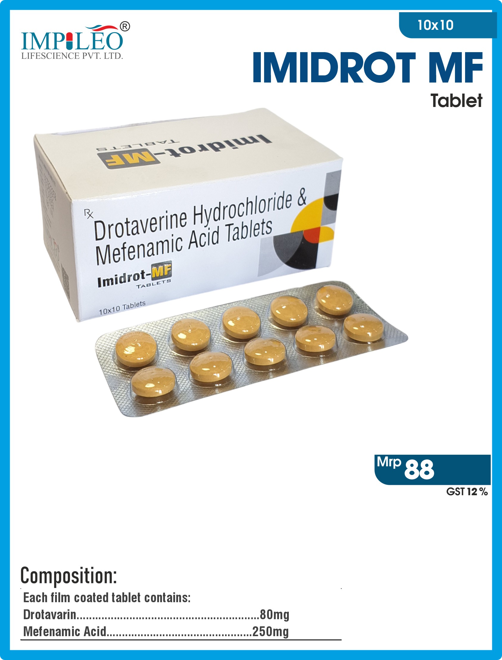 Forge Partnerships : Leading PCD Pharma Franchise in Panchkula for IMIDROT-MF Tablets (Drotaverine + Mefenamic Acid)
